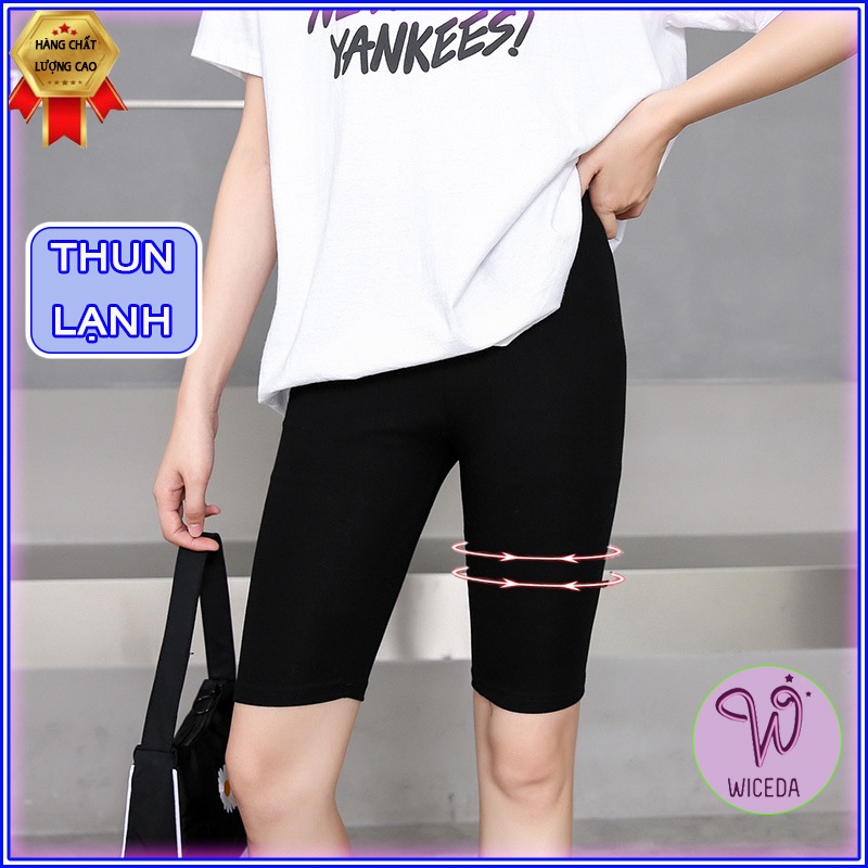 Quần legging lửng ôm body cạp cao , quần ngố tập yoga gym mặc nhà chất thun lạnh co giãn Wiceda180