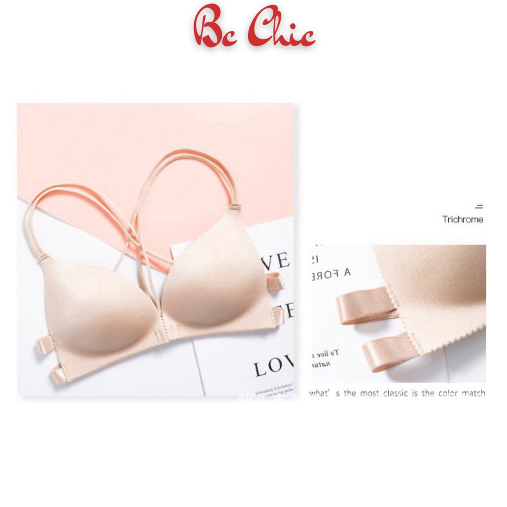 Áo Lót Nữ Nâng Ngực , Áo Ngực Nữ 2 dây đan chéo lưng móc cài trước tôn vòng một gợi cảm mẫu B810 BC_CHIC LINGERIE