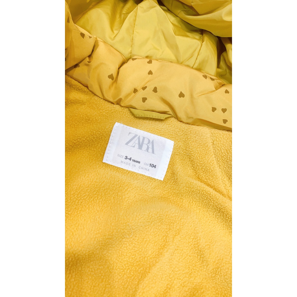 Áo khoác phao bông cừu cho bé trai bé gái Za.ra vàng tam giác nhí cá tính Nga Fish  A1K19V5