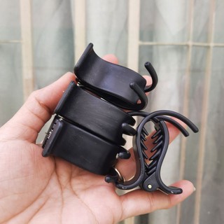 Lố 12 kẹp tóc 3 răng đen nhám (nhựa mềm)