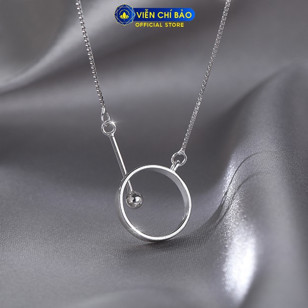 Dây chuyền bạc nữ mặt tròn chất liệu bạc 925 thời trang phụ kiện trang sức nữ Viễn Chí Bảo D400111