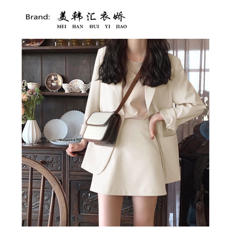 Áo vest blazer kèm chân váy chữ a 2 lớp basic thanh lịch