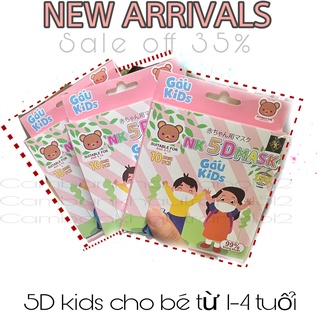 Combo 50 chiếc khẩu trang 5D trẻ em chính hãng cho bé từ 1- 4 tuổi