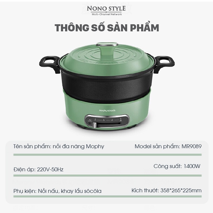 [Mã ELHADEV giảm 4% đơn 300K] Nồi Điện Đa Năng Morphy Richard MR9089