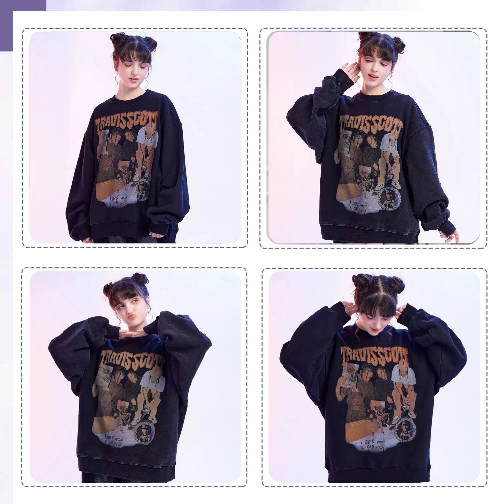 Áo hoodie travisscott form rộng sweater nỉ bông cao cấp dài tay hottrend 2022 | BigBuy360 - bigbuy360.vn