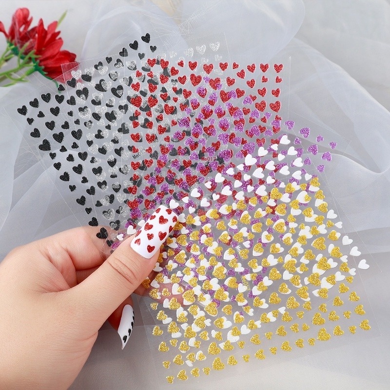 1 Bộ Nhãn Dán Móng Tay 3D Lấp Lánh Tự Dính Chống Thấm Nước Dễ Thương