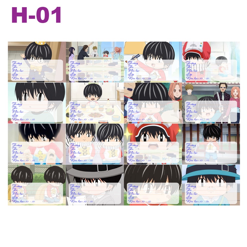 Nhãn vở anime KOTARO LIVES ALONE- kotaro sống một mình ,các mẫu đẹp lung linh 1 set 16 cái nhãn vở k