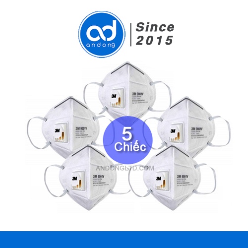 5 Cái Khẩu Trang Lọc Bụi, Bảo Vệ Hô Hấp 3M 9001V  - 3M andong - 3m an đông