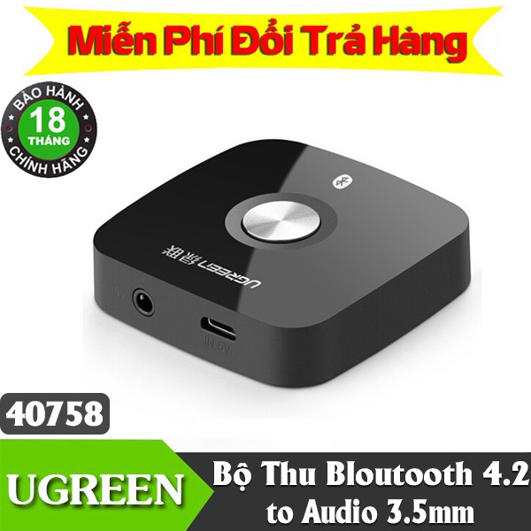 Bộ thu AUX Bluetooth 4.2 to Audio 3.5mm Chính Hãng Ugreen 40758