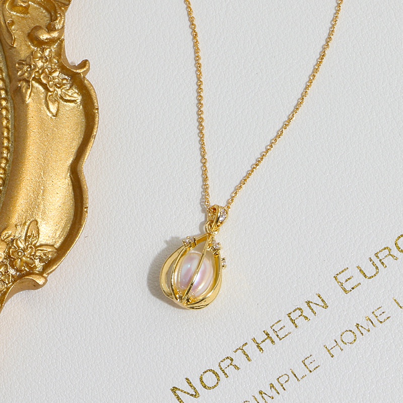 Vòng cổ Mạ Vàng 14K Đính Ngọc Trai Sang Trọng