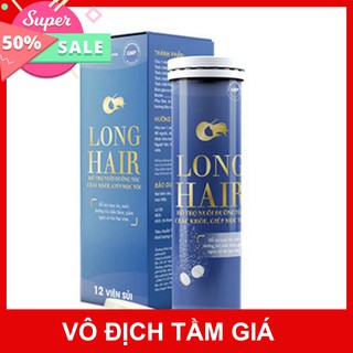 Viên sủi Long Hair - Hỗ trợ giúp bổ huyết, giúp đen tóc, hỗ trợ mọc tóc, ngăn ngừa rụng tóc (Ống 12 viên)