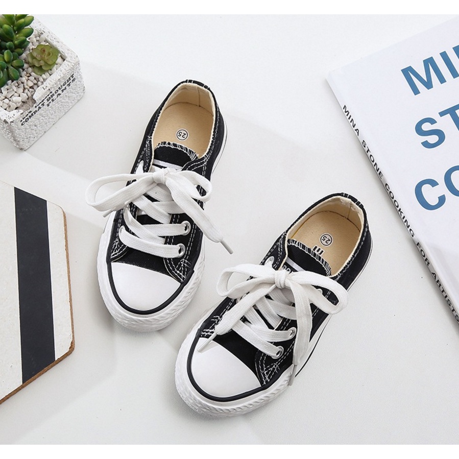 Giày cho bé trai, bé gái cổ ngắn buộc dây OPOEE đủ size từ 1 đến 14 tuổi