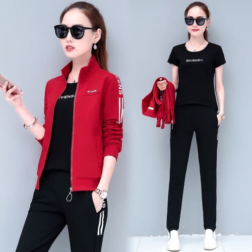 Bộ Đồ Thể Thao Áo Thun Tay Dài Phối Chân Váy Cỡ Lớn Thời Trang Xuân Thu Cho Nữ