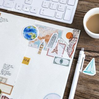 Hộp 45 sticker Travel dán trang trí planner scrapbook