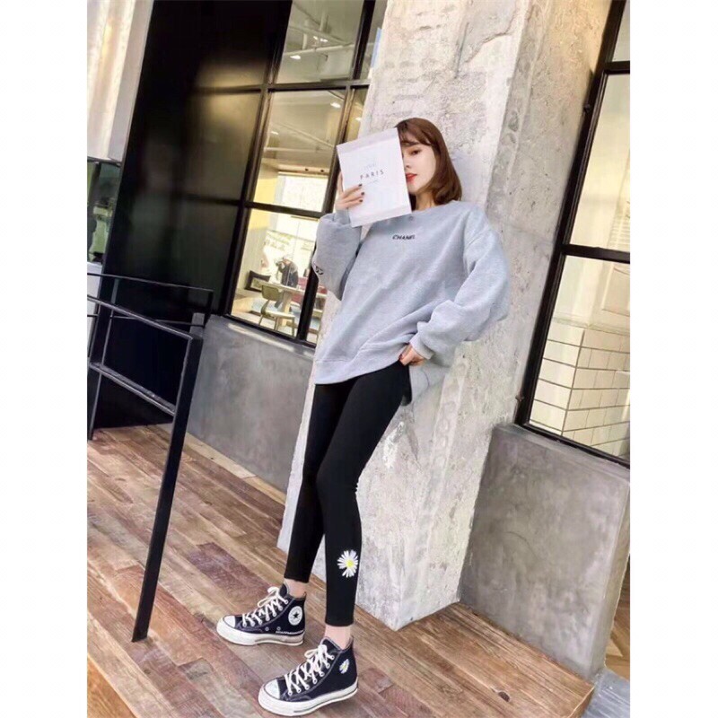 Quần legging tăm hoa cúc mẫu mới