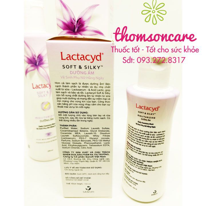 Nước rửa vệ sinh phụ nữ Lactacy Soft Silky - ddvs phụ nữ