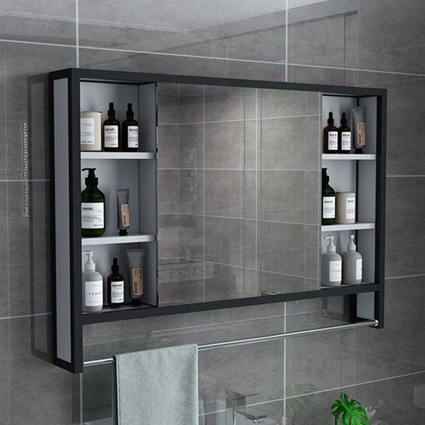Tủ phòng tắm tường nhà vệ sinh gương đựng đồ có cửa treo