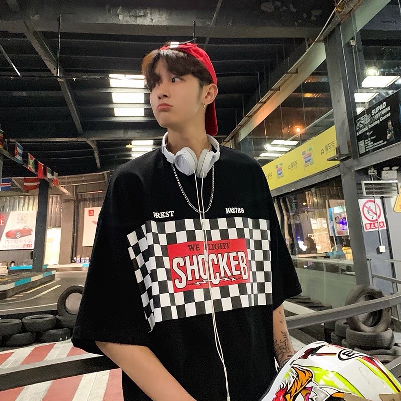 Áo Thun Tay Lỡ Unisex SHOCKEB màu ĐEN/TRẮNG ♟/Nam nữ unisex/ Áo phông cổ tròn form rộng Jaystoree ❤️