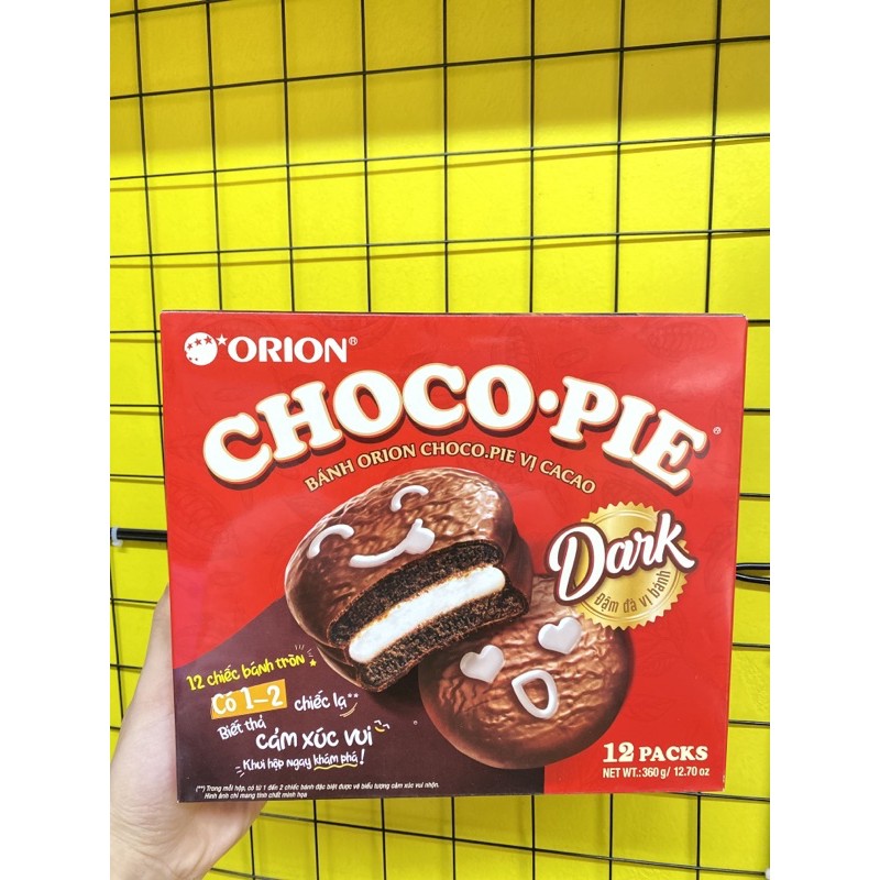 Bánh ChocoPie Hộp 12gói 4vị (Sữa Chua,Đào,Dark,Tình)