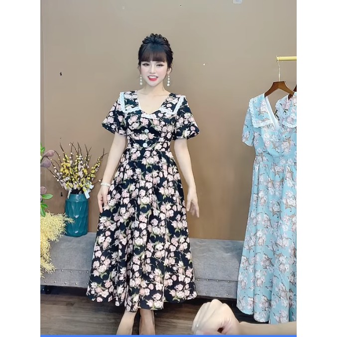 [Mã SKAMA06 giảm 8% tối đa 50K đơn 250K] Monoco-Váy hoa cổ tim mí ren- 8690 | BigBuy360 - bigbuy360.vn