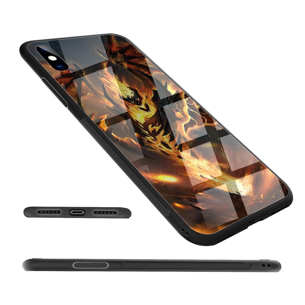 Ốp điện thoại mặt kính in hình Shadow Fiend Dota 2 267C cho Iphone XS Max XR X 11 Pro 7 8 6 6S Plus