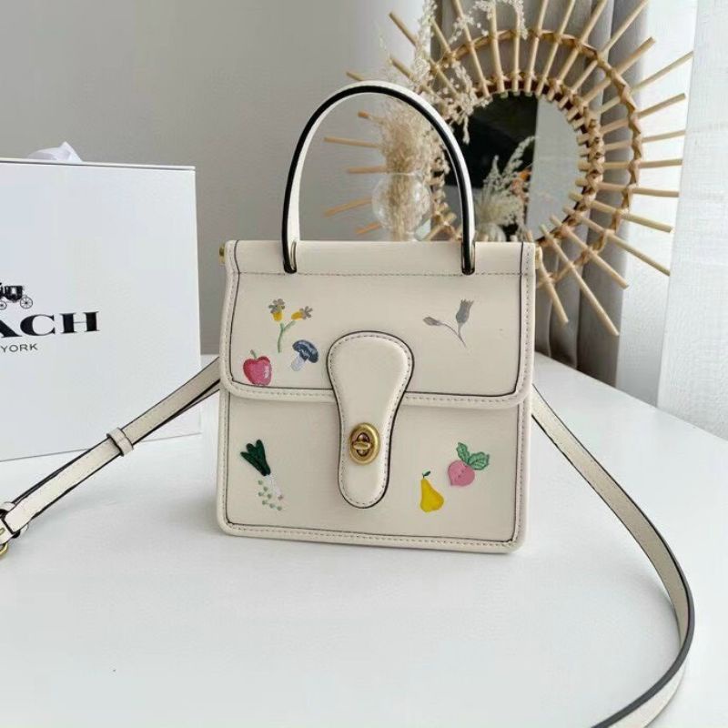 TÚI COACH TRẮNG PHỐI HOA XINH