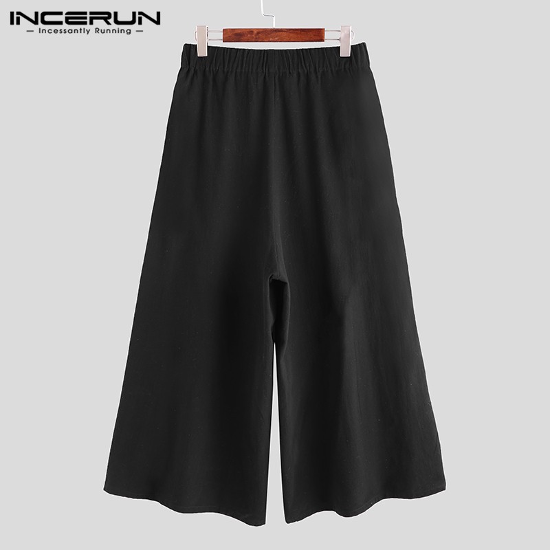 XMAN Quần ống rộng lưng thun đen cho nam | BigBuy360 - bigbuy360.vn