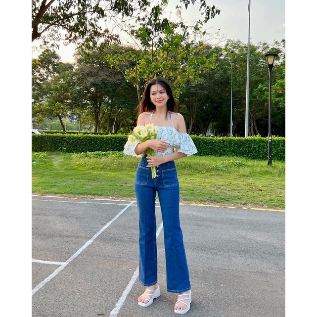 jean suông lưng cao 4 khuy