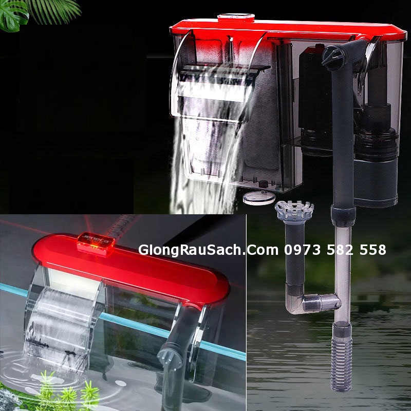 Máy Lọc Thác Nước Bể Cá Mini Có Đèn Báo Bị Tắc XP 13D Công Suất 4.8W Dùng Bể Dưới 70L