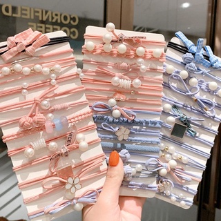 Bộ 12 dây buộc tóc vải co giãn phong cách Hàn Nhật thời trang cho nữ