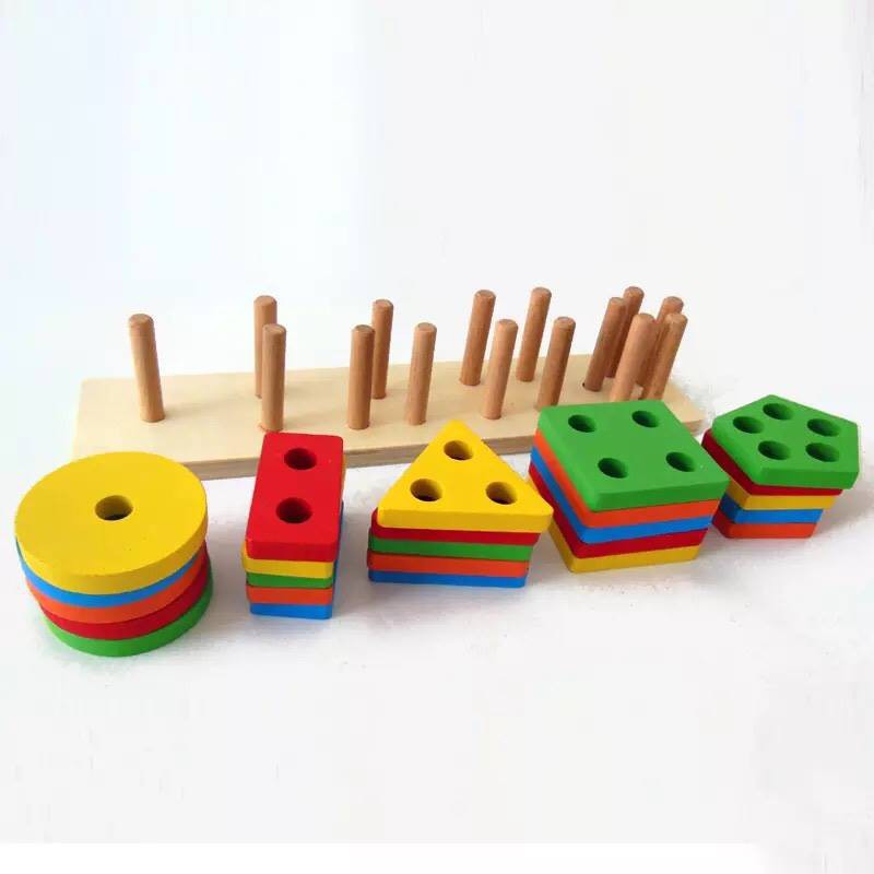 Bảng Phân Loại Hình Khối Và Màu Sắc Bằng Gỗ Theo Phương Pháp Montessori