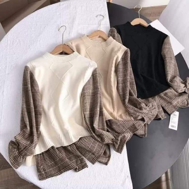 ÁO LEN PHỐI TAY DẠ