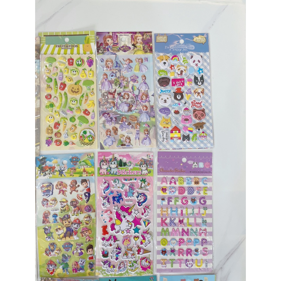 Hình dán đồ chơi sticker 3D nổi cho bé