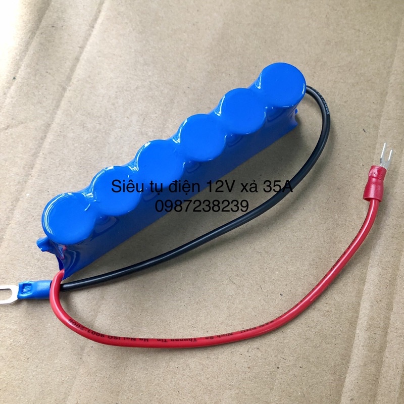 Pack siêu tụ điện 12V (max 16V) 8.3F 35A hỗ trợ khởi động xe máy và đèn trợ sáng