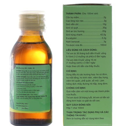 Siro ho Eugica  – Hỗ trợ giảm ho do viêm họng, viêm phế quản, giảm đau rát cổ họng (100ml)
