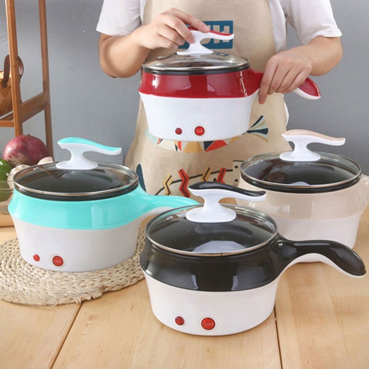 Nồi lẩu điện đa năng 18cm kèm giá hấp có tay cầm tiện dụng