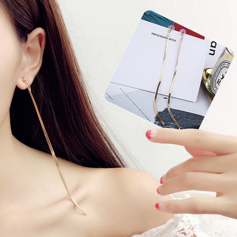 Bông Tai Dáng Dài Phối Tua Rua Phong Cách Bohomian