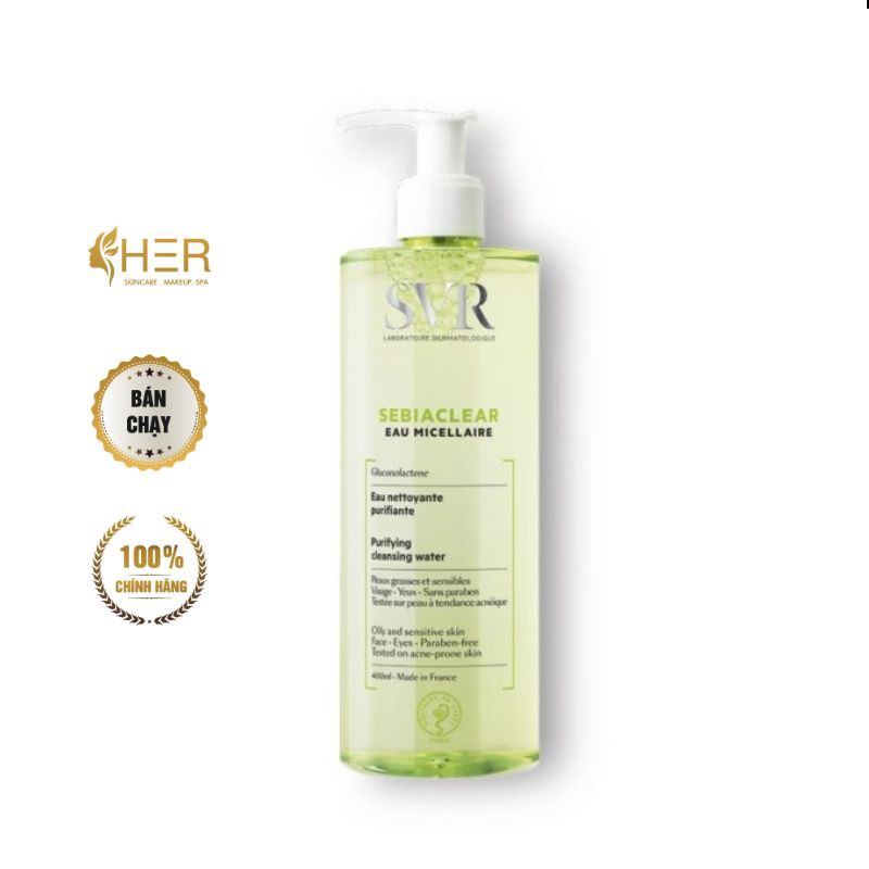 Nước tẩy trang SVR Sebiaclear eau Micellaire Purifying Cleansing Water 400ml