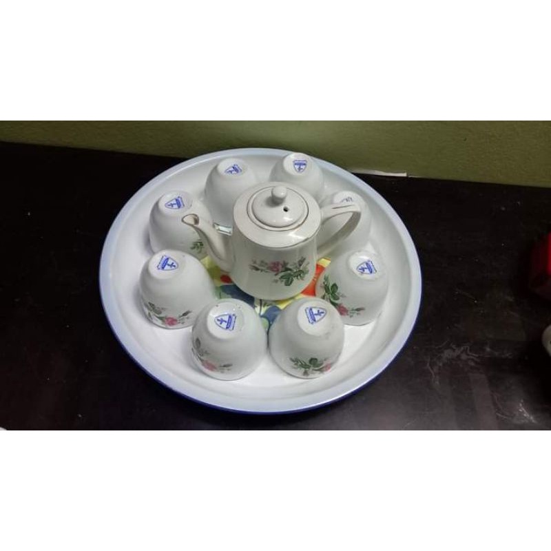 BỘ ẤM CHÉN HOA HỒNG THỜI BAO CẤP HÀNG LƯU KHO