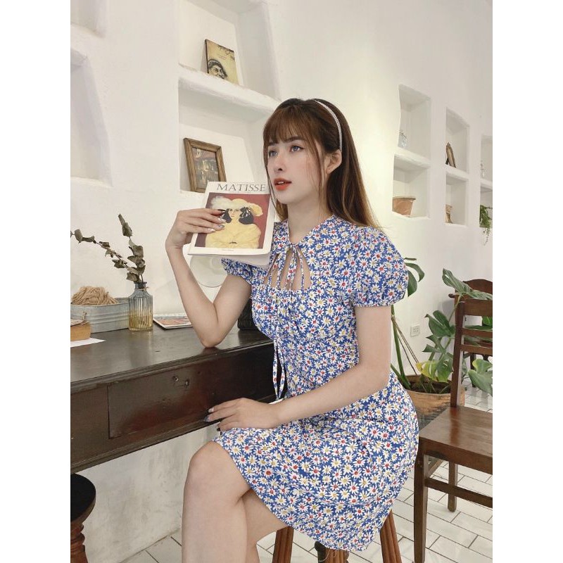 Đầm hoa nhí cắt ngực