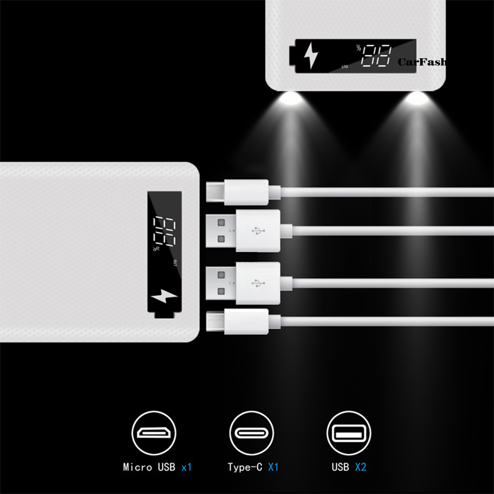 Vỏ Pin Sạc Dự Phòng Tự Lắp Ráp Cổng Micro USB Type-C 18650 Có Màn Hình LCD Ốp