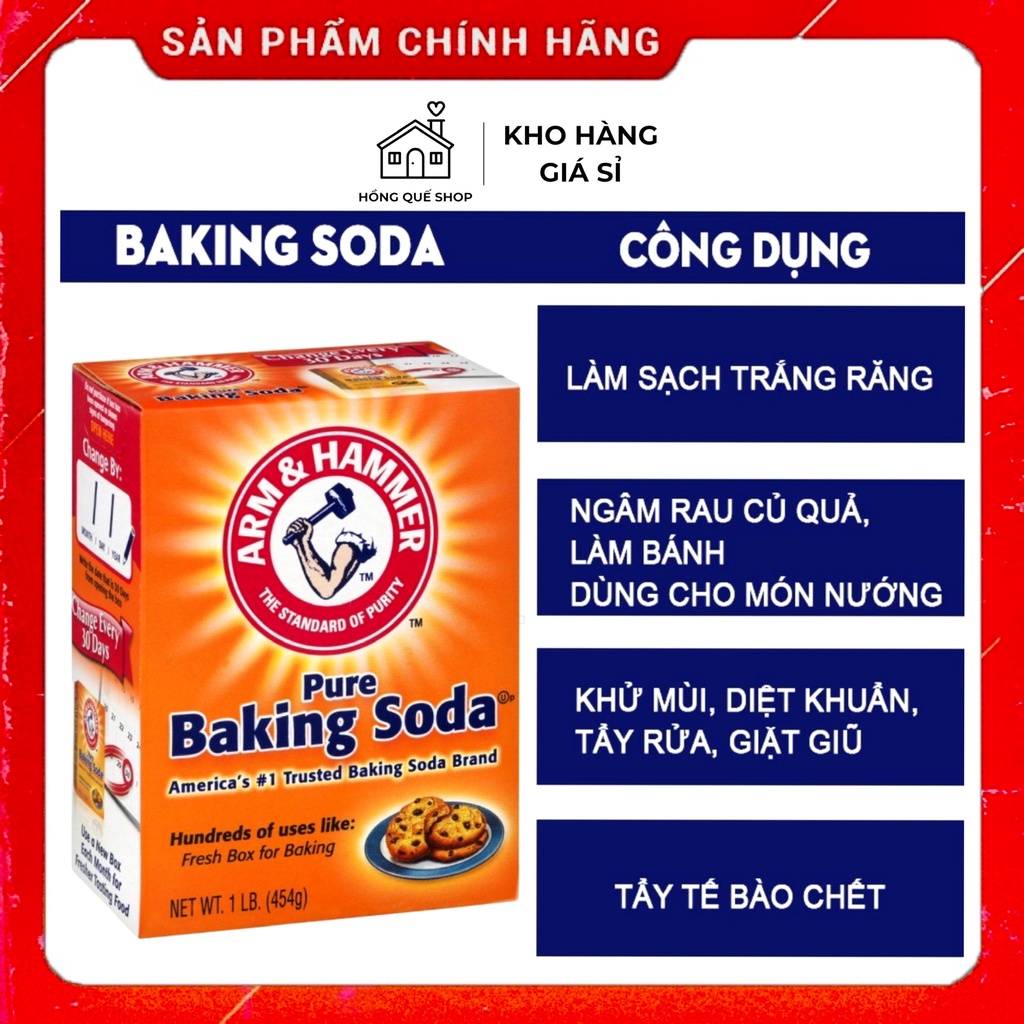 [ CHÍNH HÃNG ] Baking Soda Mỹ Đa Năng 454gr