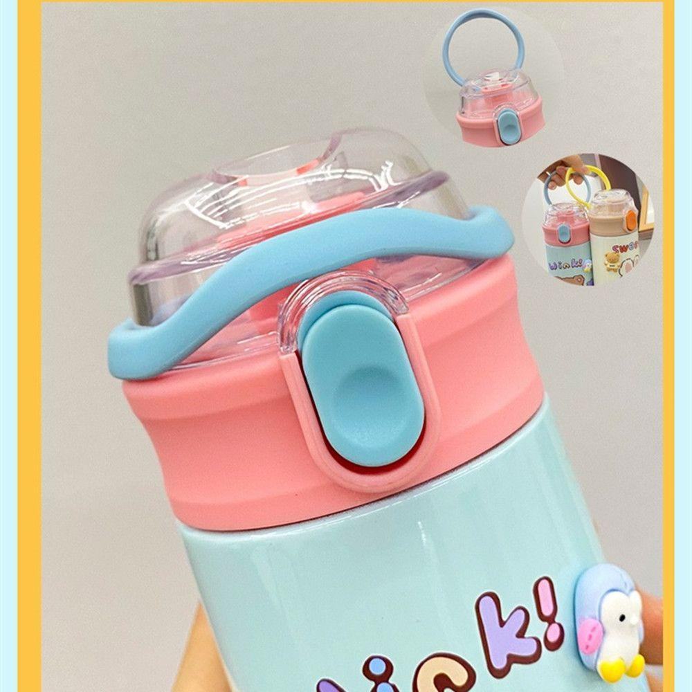 Bình Nước Giữ Nhiệt Chống Rò Rỉ Dung Tích Lớn 1 500ml In Họa Tiết Hoạt Hình