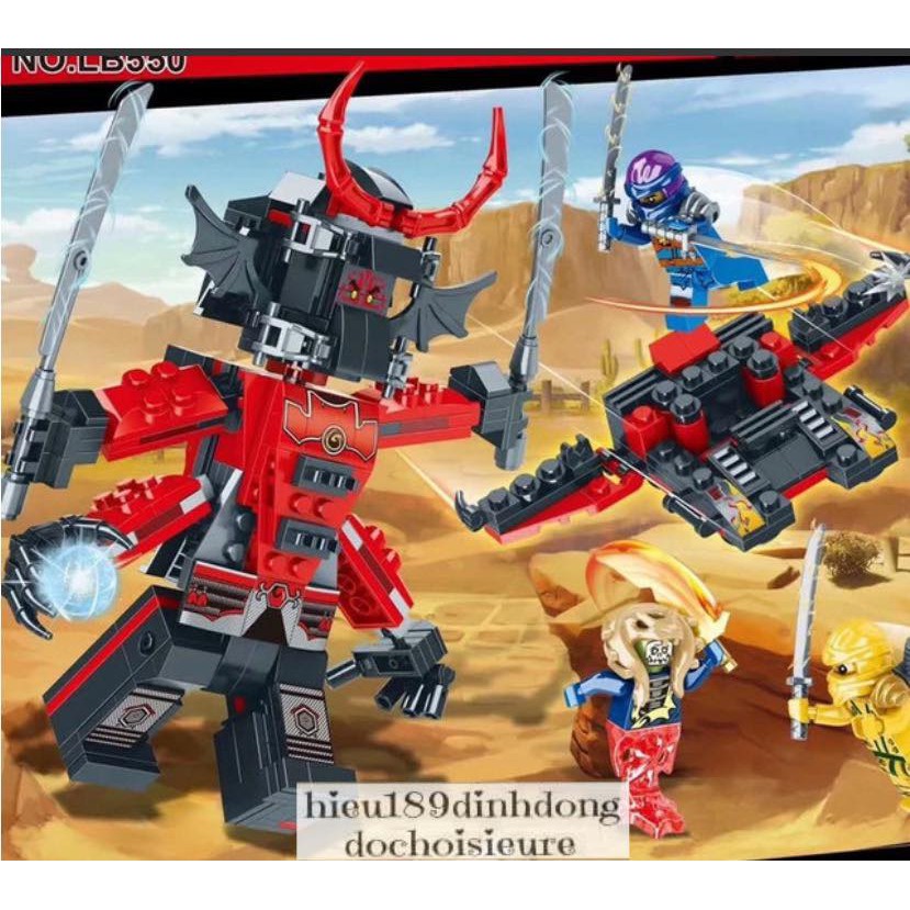 Lắp ráp xếp hình Not Lego lepin 06097, LB550 : Robot ninja samurai X(4in1) 425+ mảnh