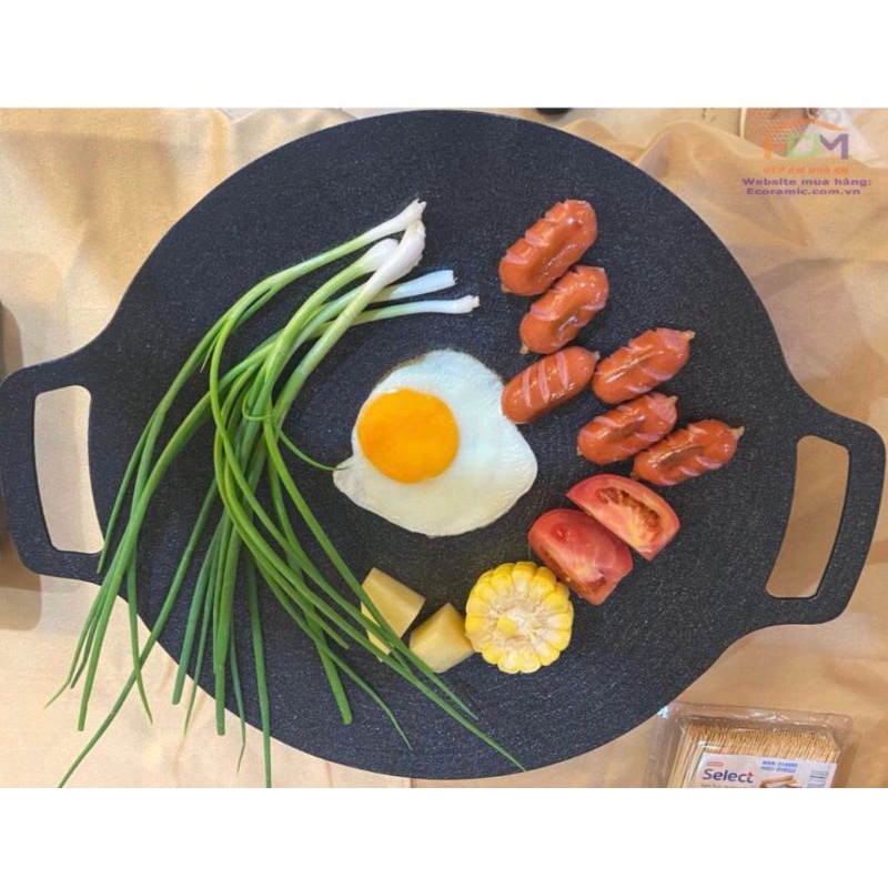 Chảo đá nướng size 33cm Ecoramic Hàn Quốc I Cam Kết Chính Hãng I