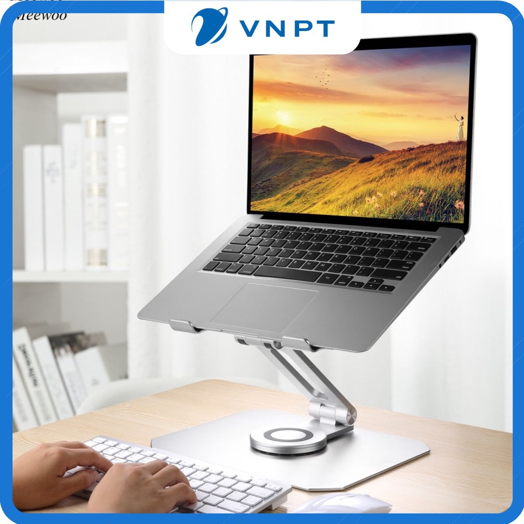 Giá đỡ laptop macbook kiêm tản nhiệt, điều chỉnh độ cao, chân đế xoay 360 độ cao cấp P360 cho máy 11 inch - 17 inch.