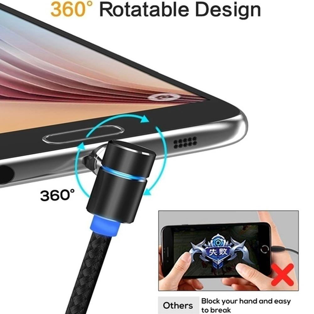 Đầu nối cáp sạc từ tính Micro USB Type-C iphone Sạc nhanh Đèn LED có thể tháo rời & Bộ điều hợp có thể thay đổi (2M)