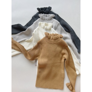 Áo len bé gái cổ cao tay bèo Macro & Micro Frill Knitted Sweater