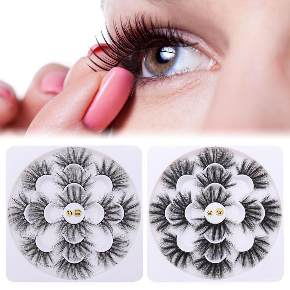 JUNE Set 7 Cặp Lông Mi Giả SKONHED 25mm Nối Dài Mi Chuyên Dụng