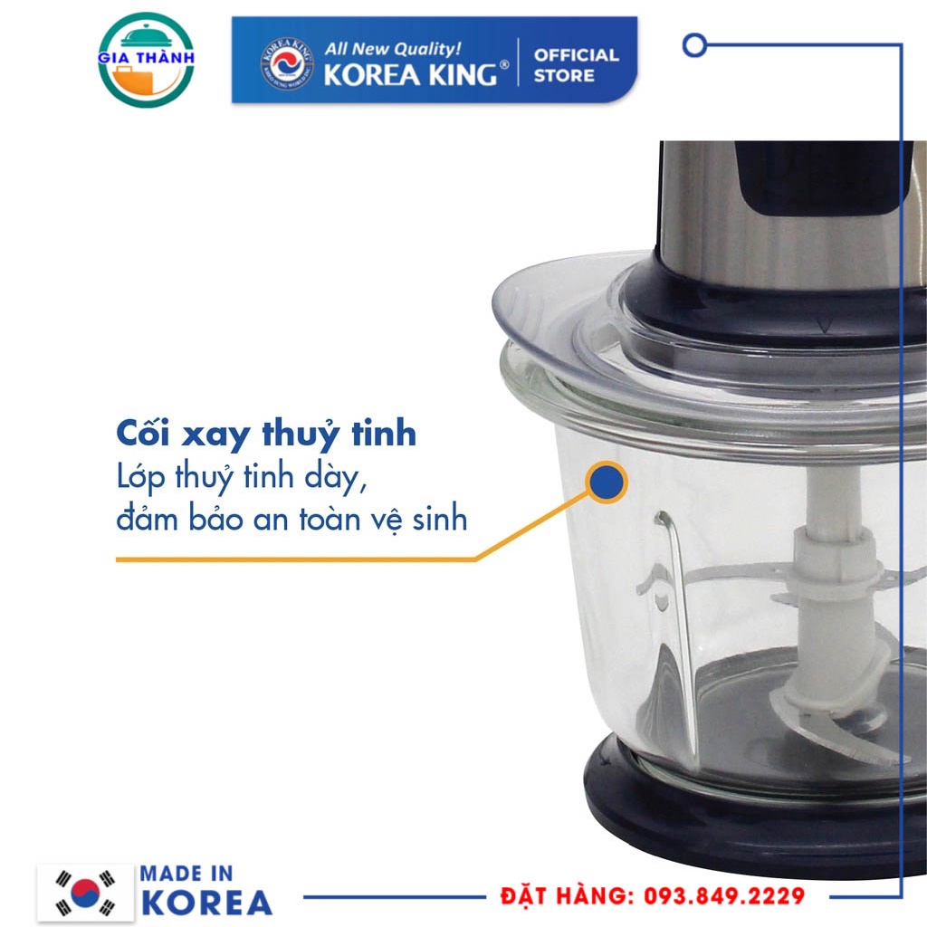 Máy xay thịt 1Lit, 1.5Lit Công suất 400w Chính hãng Korea King, Xay đa năng mọi loại thịt, gia vị hành tỏi ớt.